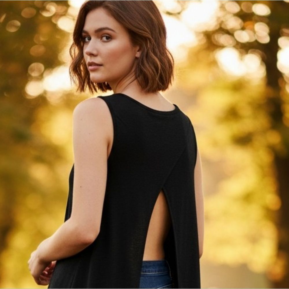 Crossback Viscose Jersey Waterfall Tank